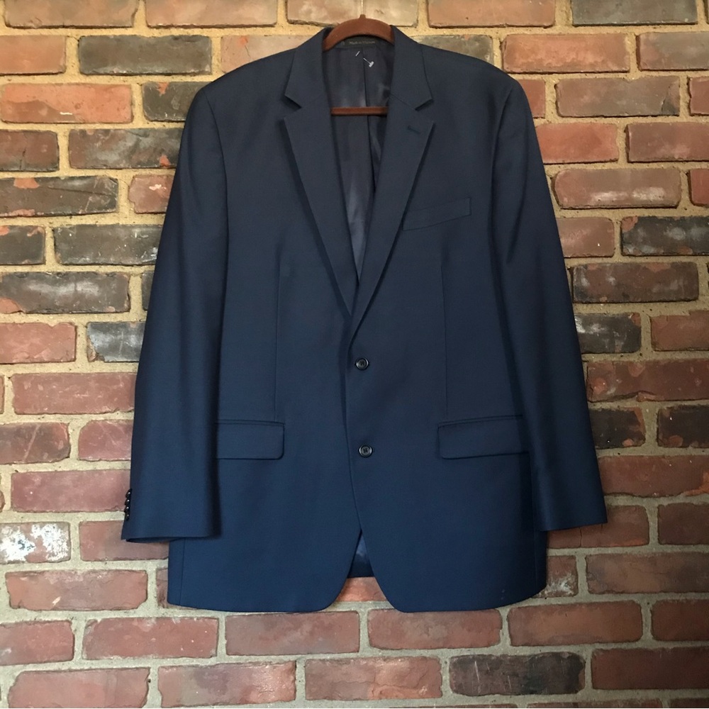 Michael Kors Solid Blue Ventless Blazer Size 46l … - image 2